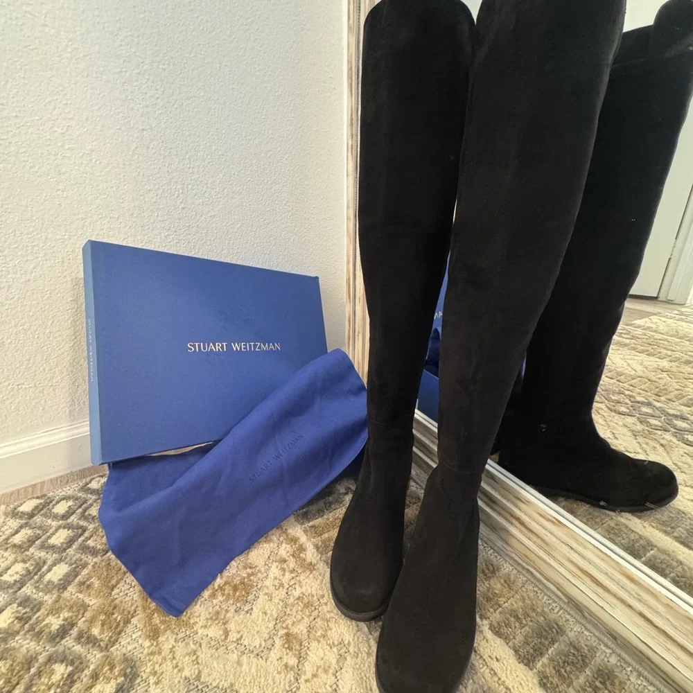 Stuart Weitzman Black Suede Over-the-Knee (OTK) 5050 Boots women’s size 11 - Picture 1 of 15